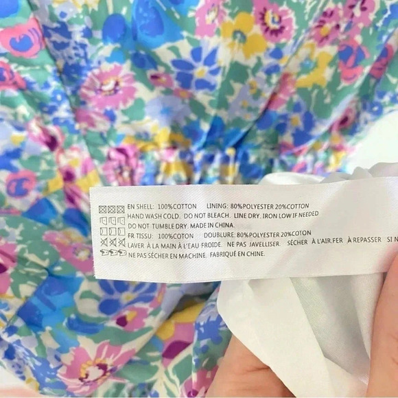 En Saison Ruched Floral Mini Day Summer Dress Puff Sleeves Small Rhode inspired - Picture 8 of 8